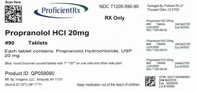 71205-590-90 (Propranolol 20mg 100ct Label)